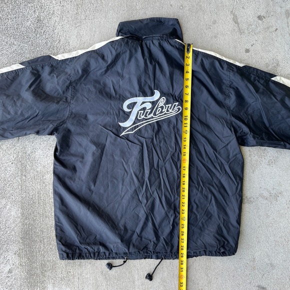 Vintage 90s Y2K Fubu Windbreaker Jacket Sz L Made in USA Embroidered Logo Zip Up - Picture 6 of 8